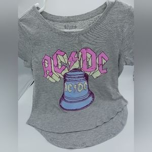 Girls Gray AC/DC Graphic Tee Size 10/12